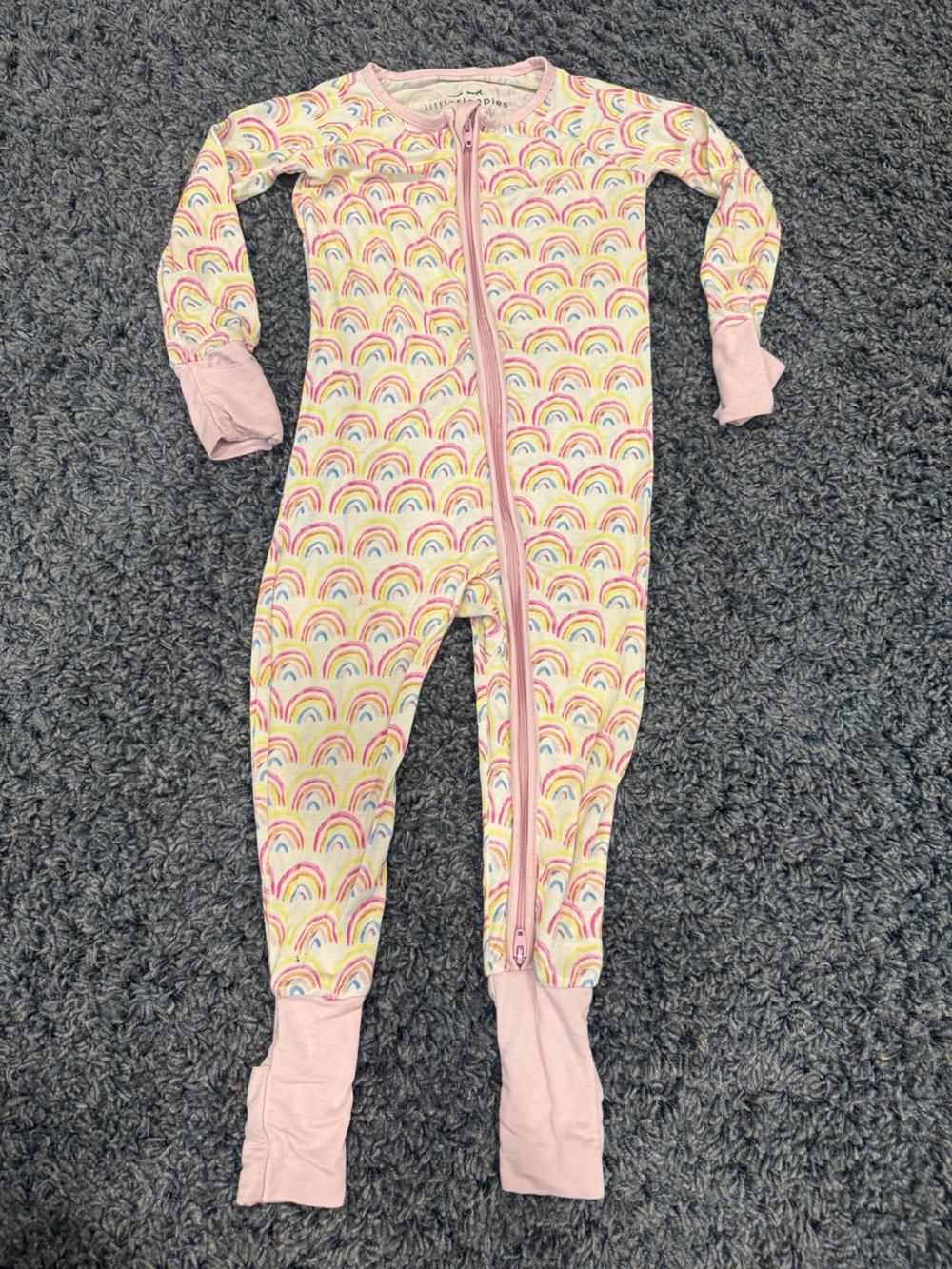 Little Sleepies Pastel Rainbow Zippy 12-18 months